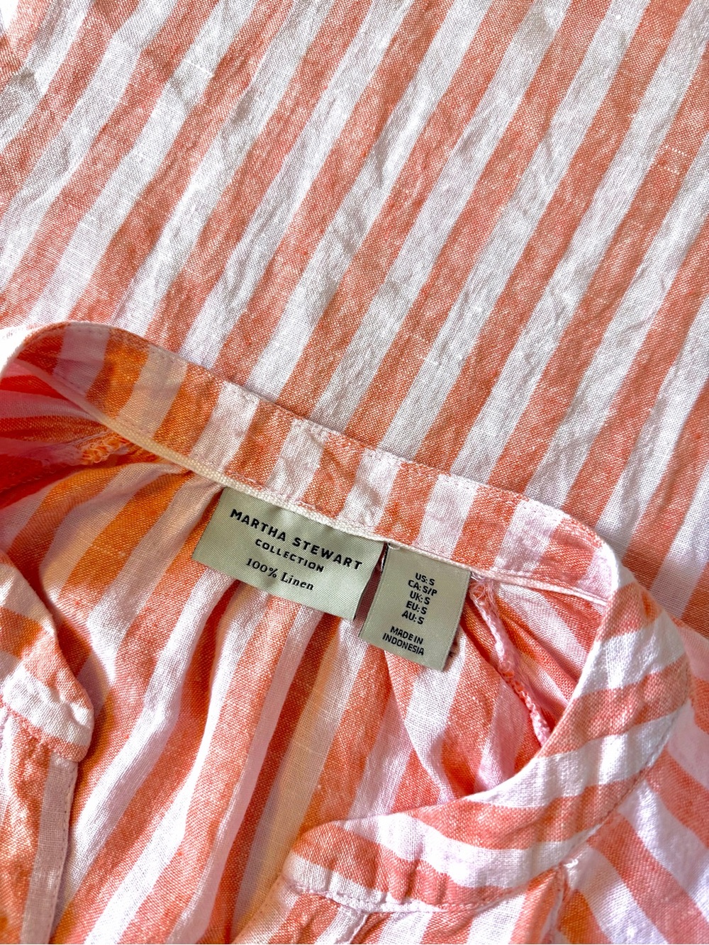Martha Stewart Pink & White Striped Long Sleeve Henley Shift Dress size Small - Picture 6 of 7